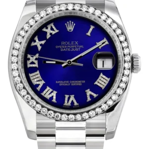 116200 | Rolex Datejust Watch | 36Mm | Royal Blue Roman Dial | Oyster Band