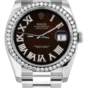 116200 | Rolex Datejust Watch | 36Mm | Dark Brown Roman Dial | Oyster Band