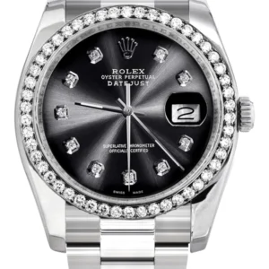 116200 | Rolex Datejust Watch | 36Mm | Chrome Dial | Oyster Band