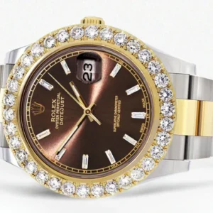 Rolex Datejust II Watch | 41 MM | 18K Yellow Gold & Stainless Steel | Custom Morocco Brown Dial | Oyster Band