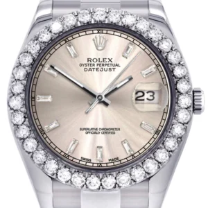Rolex Datejust II Watch | 41 MM | Custom Dawn Pink Dial | Oyster Band