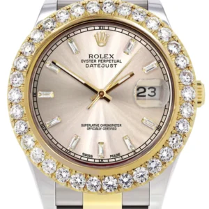 Rolex Datejust II Watch | 41 MM | 18K Yellow Gold & Stainless Steel | Custom Dawn Pink Dial | Oyster Band