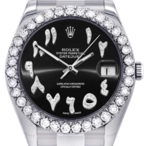 Rolex Datejust II Watch | 41 MM | Custom Black Arabic Dial | Oyster Band
