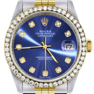 Gold Rolex Datejust Watch 16233 Two Tone for Men | 36Mm | Blue Dial | Jubilee Band