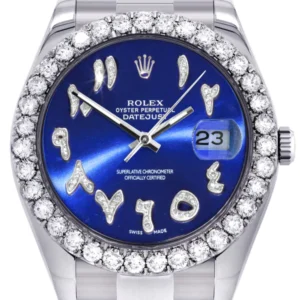 Rolex Datejust II Watch | 41 MM | Custom Blue Arabic Dial | Oyster Band