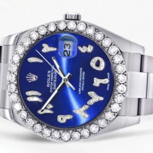 Rolex Datejust II Watch | 41 MM | Custom Blue Arabic Dial | Oyster Band