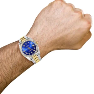 116233 | Gold & Steel Rolex Datejust Watch | 36Mm | Blue Arabic Diamond Dial | Oyster Band