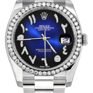 116200 | Rolex Datejust Watch | 36Mm | Blue Black Arabic Dial | Oyster Band
