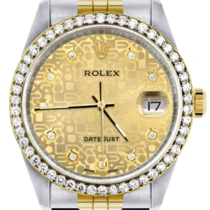 Gold Rolex Datejust Watch 16233 Two Tone for Men | 36Mm | Gold Texture Dial | Jubilee Band