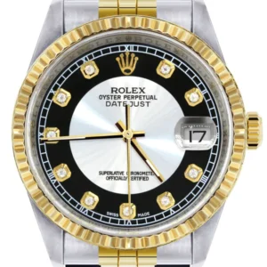Mens Rolex Datejust Watch 16233 Two Tone | 36Mm | Tuxedo Dial | Jubilee Band
