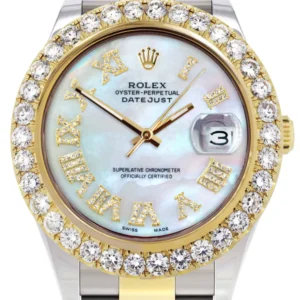 Rolex Datejust II Watch | 41 MM | 18K Yellow Gold & Stainless Steel | Custom Mother Of Pearl Dial | Oyster Band