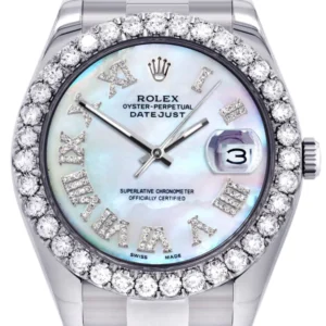 Rolex Datejust II Watch | 41 MM | Custom Pearl Roman Dial | Oyster Band
