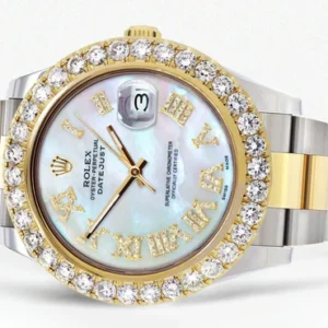 Rolex Datejust II Watch | 41 MM | 18K Yellow Gold & Stainless Steel | Custom Mother Of Pearl Dial | Oyster Band
