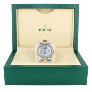 116233 | Diamond Gold Rolex Watch For Men | 36Mm | Mother Of Pearl Dial | Oyster Band