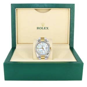116233 | Gold & Steel Rolex Datejust Watch | 36Mm | Mother Of Pearl Arabic Diamond Dial | Oyster Band