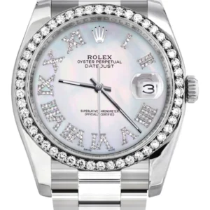 116200 | Rolex Datejust Watch | 36Mm | Mother Of Pearl Roman Dial | Oyster Band