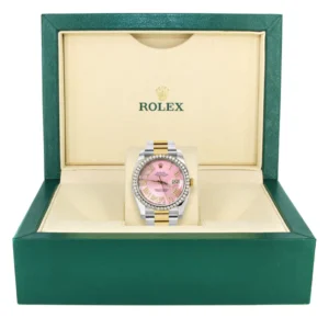 116233 | Gold & Steel Rolex Datejust Watch | 36Mm | Pink Roman Diamond Dial | Oyster Band