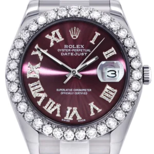 Rolex Datejust II Watch | 41 MM | Custom Purple Roman Dial | Oyster Band