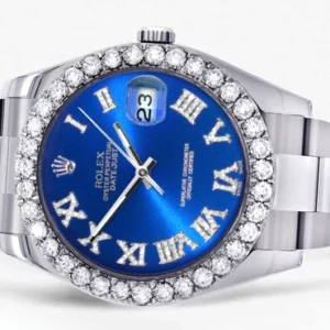 Rolex Datejust II Watch | 41 MM | Custom Blue Roman Dial | Oyster Band