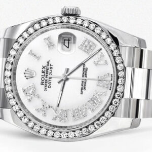 116200 | Rolex Datejust Watch | 36Mm | White Roman Dial | Oyster Band