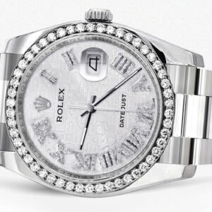 116200 | Rolex Datejust Watch | 36Mm | White Texture Roman Dial | Oyster Band