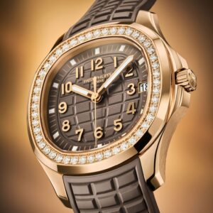 Buy Patek Philippe 5268/200R-010 Aquanaut Luce Rose Gold Taupe Grey-Brown Dial Diamond Bezel