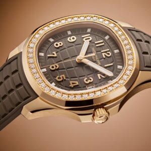 Buy Patek Philippe 5268/200R-010 Aquanaut Luce Rose Gold Taupe Grey-Brown Dial Diamond Bezel