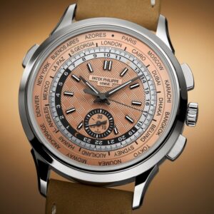 Buy Patek Philippe 5935A-001 Complications World Time Flyback Chronograph Stainless Steel Rose Opaline Dial