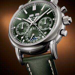 Buy Patek Philippe 5204G-001 Grand Complications Split-Seconds Chronograph Perpetual Calendar White Gold Olive Green Dial