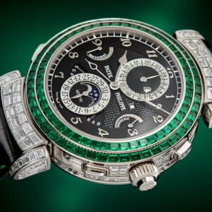 Buy Patek Philippe 6300/403G-001 Grand Complications Grandmaster Chime Haute Joaillerie White Gold Set With Emeralds Diamonds – BRAND NEW