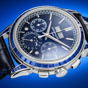 Buy Patek Philippe 5271/11P-010 Grand Complications Chronograph Perpetual Calendar Platinum Sapphire Set Blue Dial – BRAND NEW